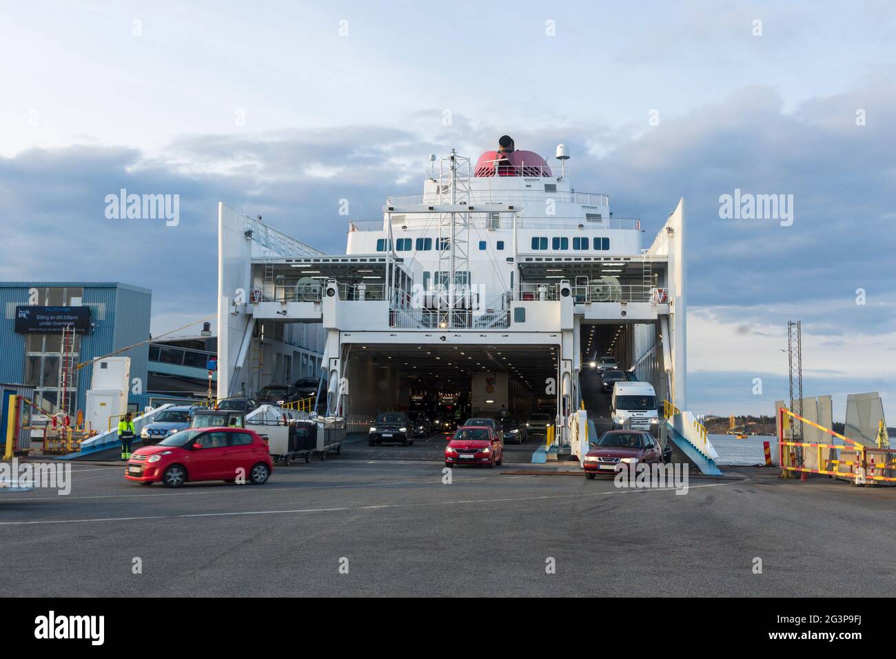 Schwedische Autofähre nach Visby Stockfoto