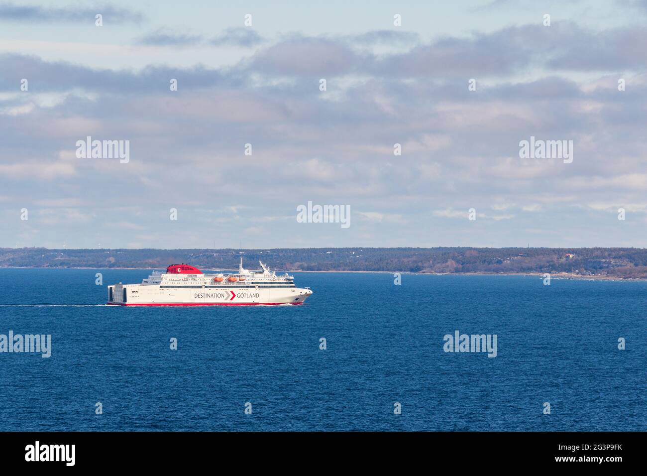 Schwedische Autofähre nach Visby Stockfoto