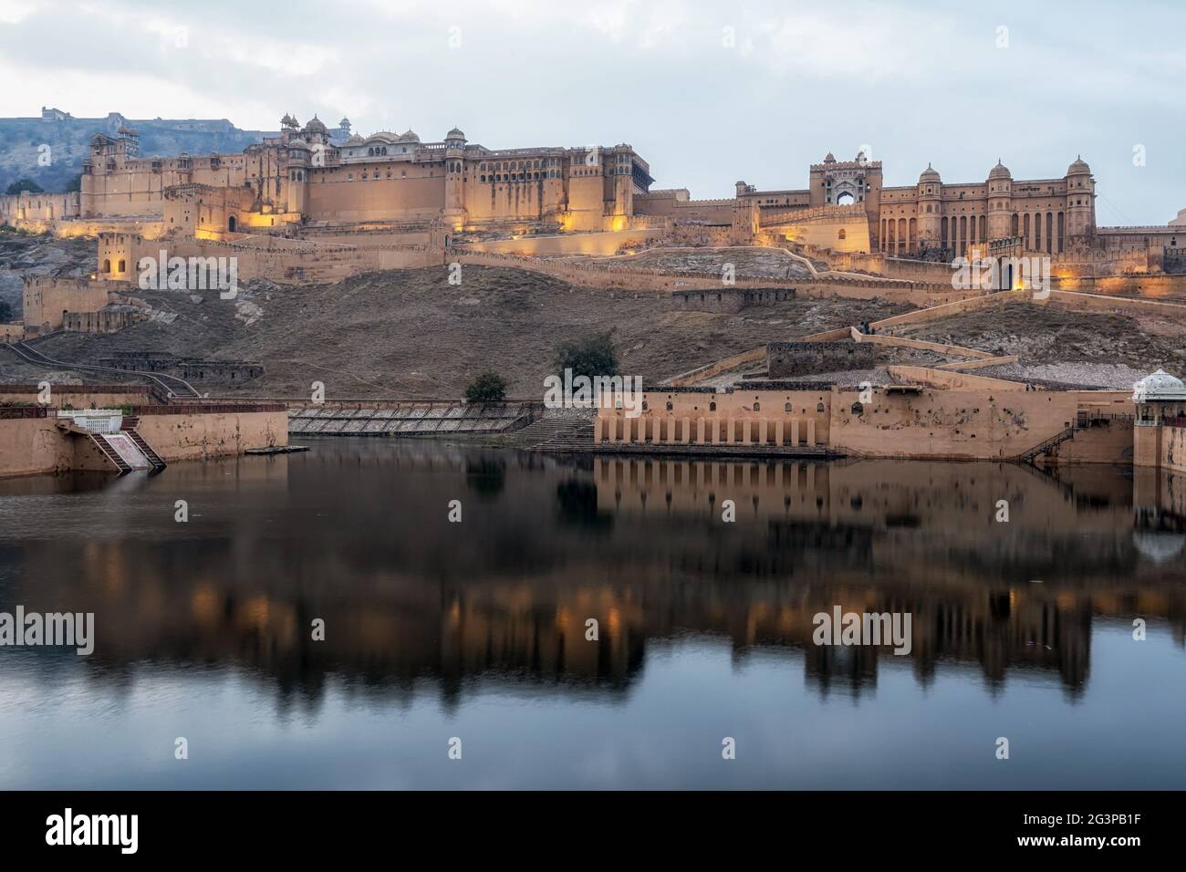 Sonnenuntergang über amer Fort Stockfoto