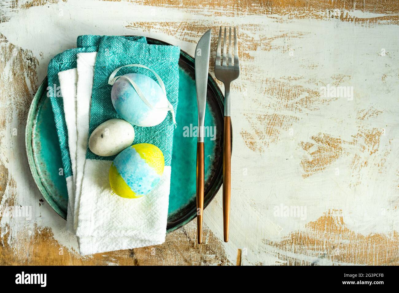 Ostern Tischdekoration Stockfoto