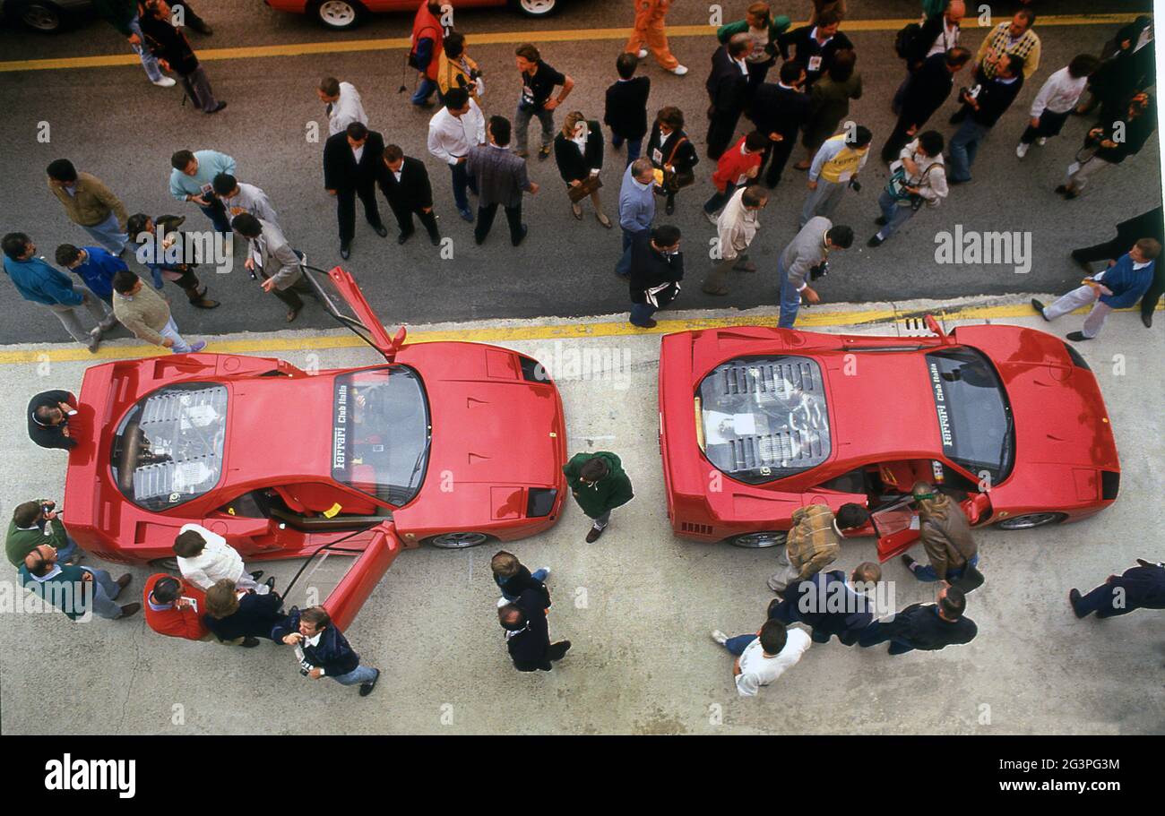 Ferrari F40 beim 40. Jahrestag von Ferrari im Autodrome Dino Ferrari Imola Italien Oktober 1987 Stockfoto