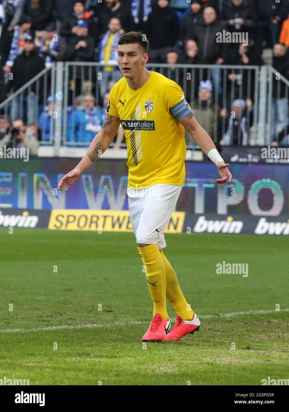 Deutscher Fußballspieler Dominic Volkmer vom FC Carl Zeiss Jena DFB 3. Liga Saison 2019-20 Stockfoto