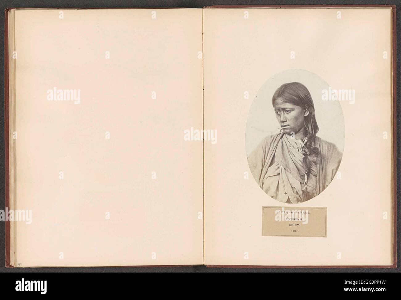 Porträt einer unbekannten Lepcha-Frau aus Sikkim; Lepcha-Frau. Aborigines. Sikhim. . Stockfoto