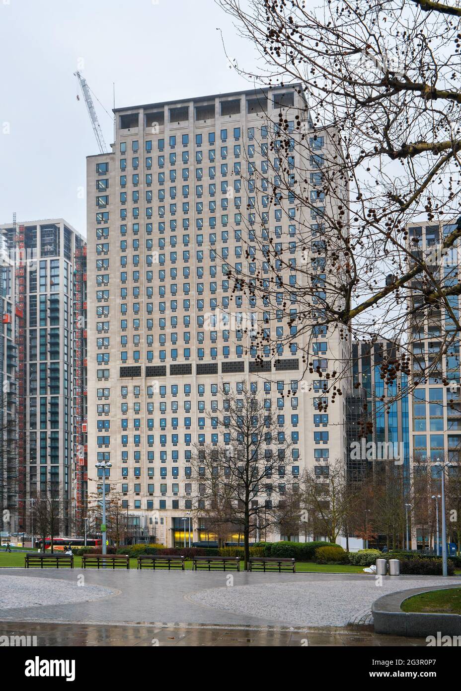 London, Vereinigtes Königreich - 04. Februar 2019: Shell Centre Gebäude in der britischen Hauptstadt an der Belvedere Road, Lambeth. Es ist eines der Öl-großen Shell-Unternehmen Headquar Stockfoto