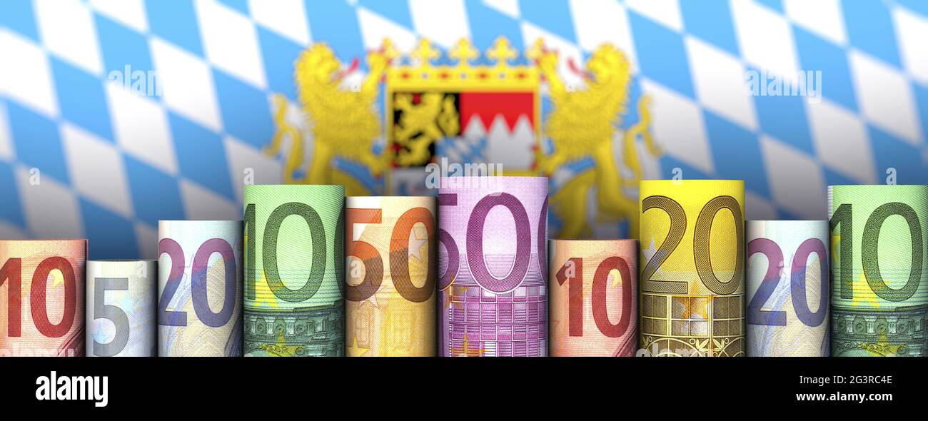 Freistaat Bayern und Geld Stockfoto