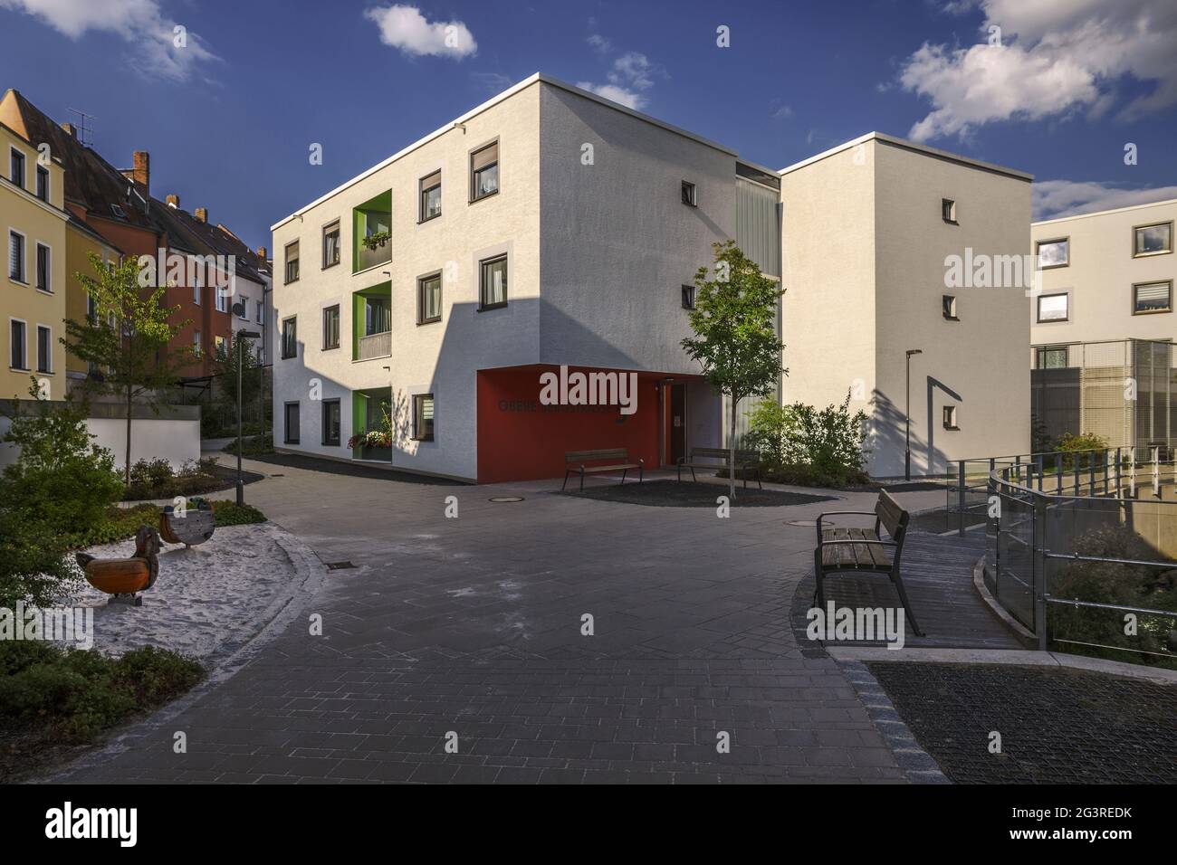 Stadt Selb â € "Moderne Wohnanlage in der Altstadt Stockfoto