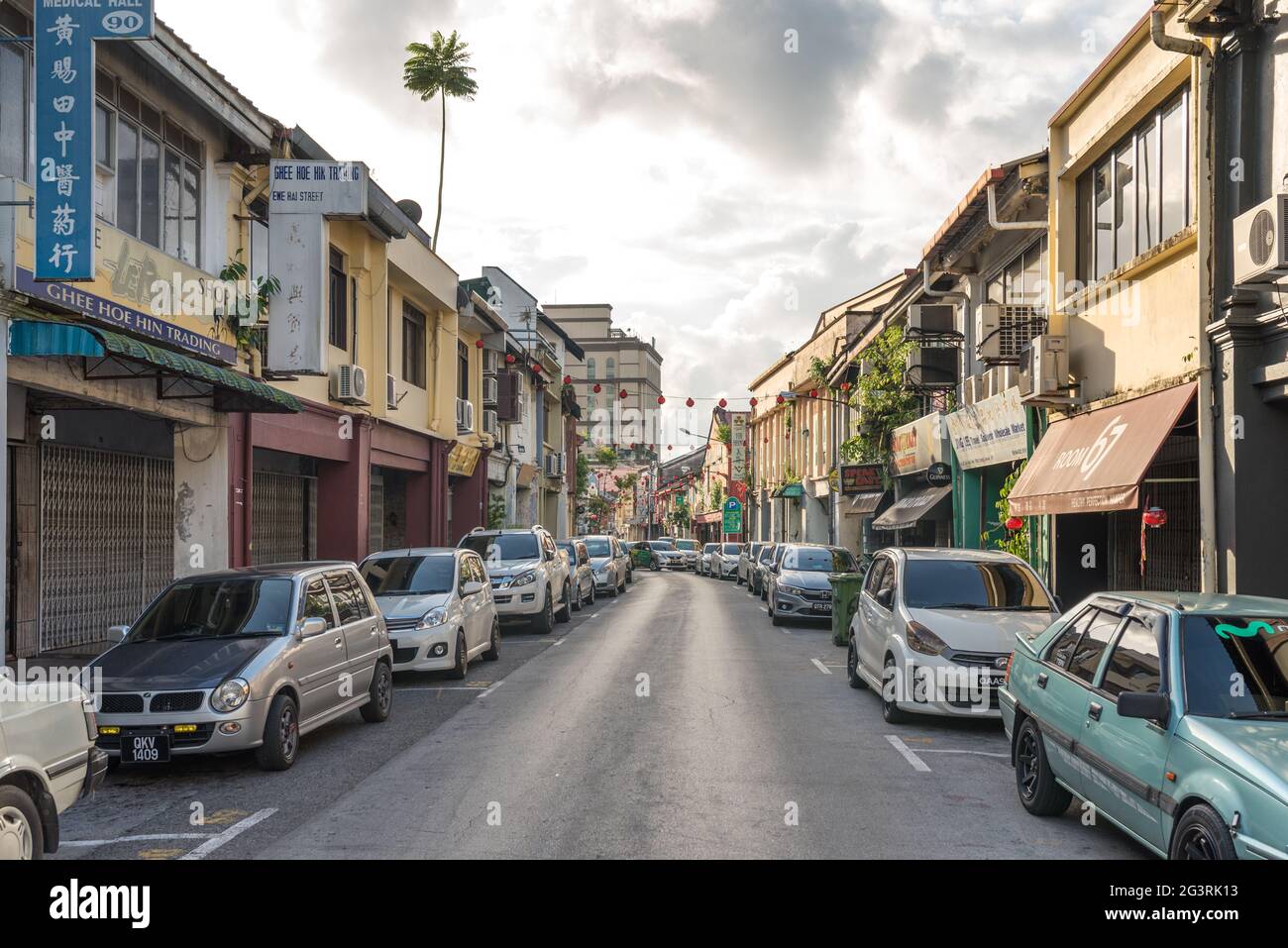 Die Chinatown von Kuching im Bundesstaat Sarawak in Malaysia auf Borneo Stockfoto