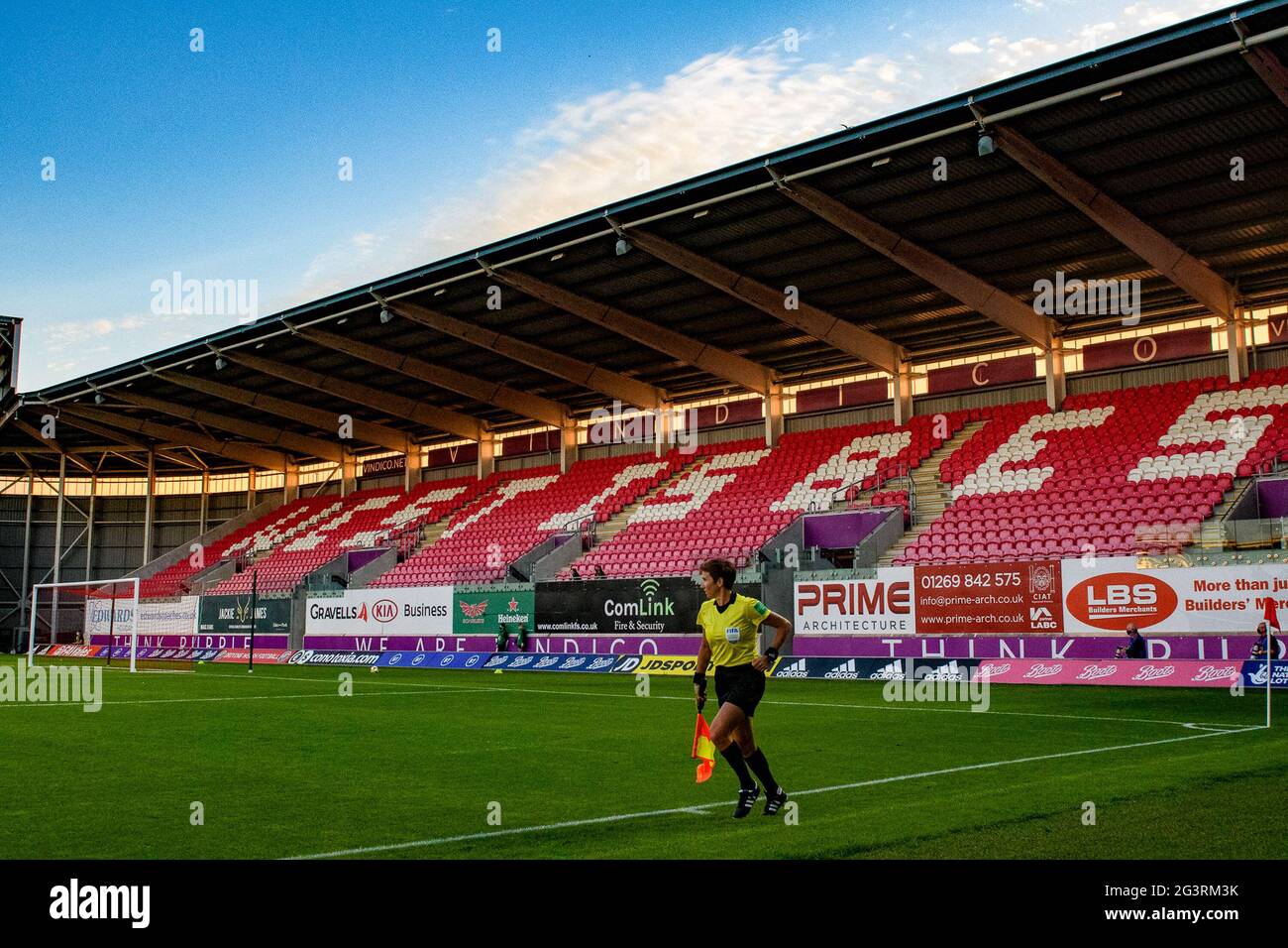 Llanelli, Wales 15. Juni 2021. Internationales Freundschaftsspiel für Frauen zwischen Wales Women und Scotland Women Stockfoto