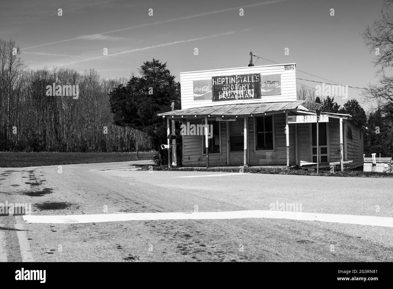 Verlassene Geschäftsgebäude in Bedford County, VA Stockfoto