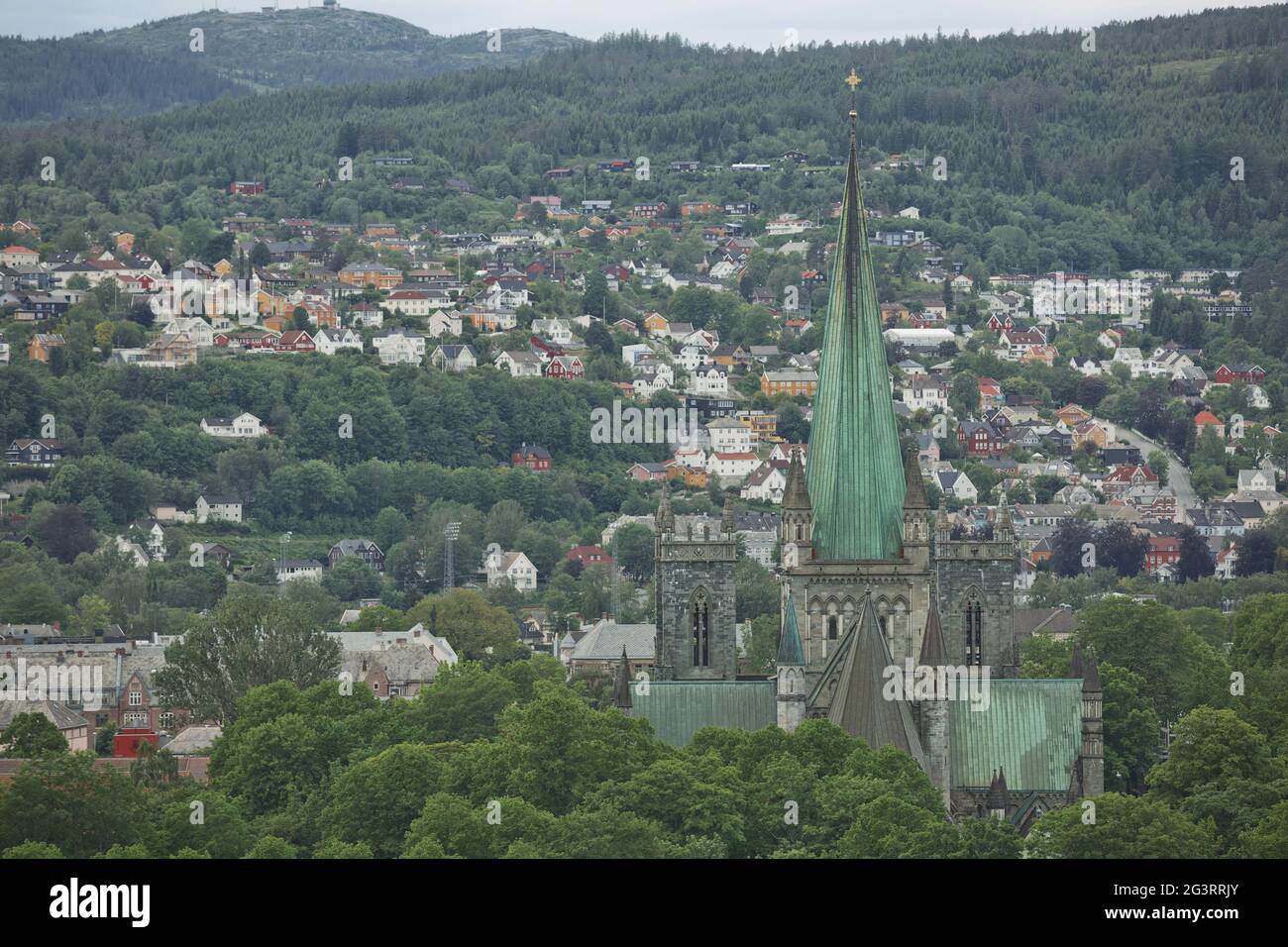 Die Kathedrale von Nidaros im Zentrum der Stadt Trondheim in Norwegen Stockfoto