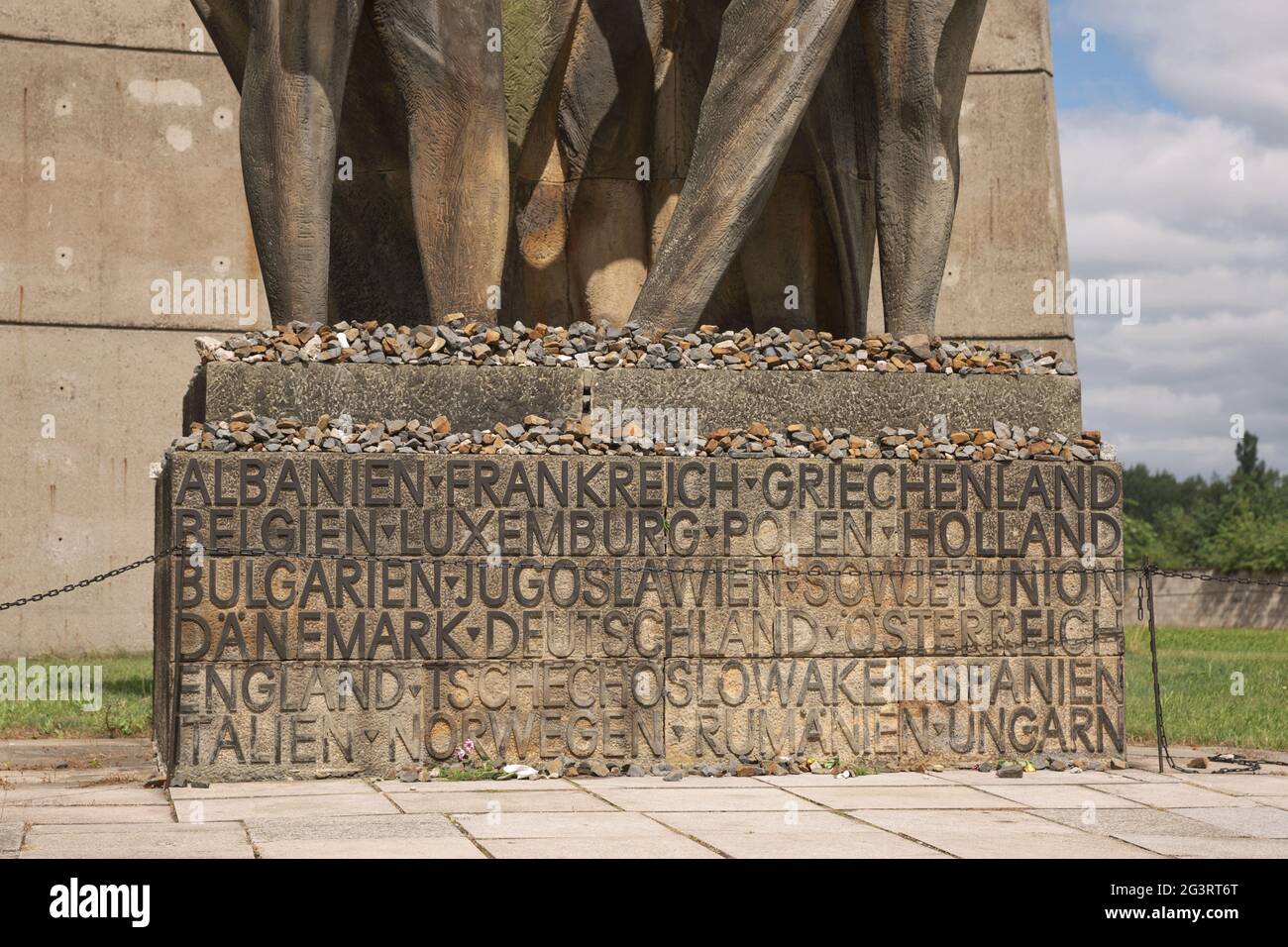 Sachsenhausen-Denkmal-Nationaldenkmal die DDR hat 1961 zum Gedenken an die in diesem Nazi-Konzentrationslager 1936 verstorbenen Häftlinge aufgestellt Stockfoto