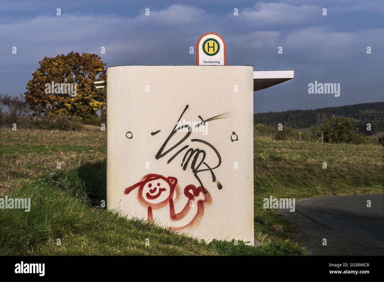 Endstation einer Busroute Stockfoto