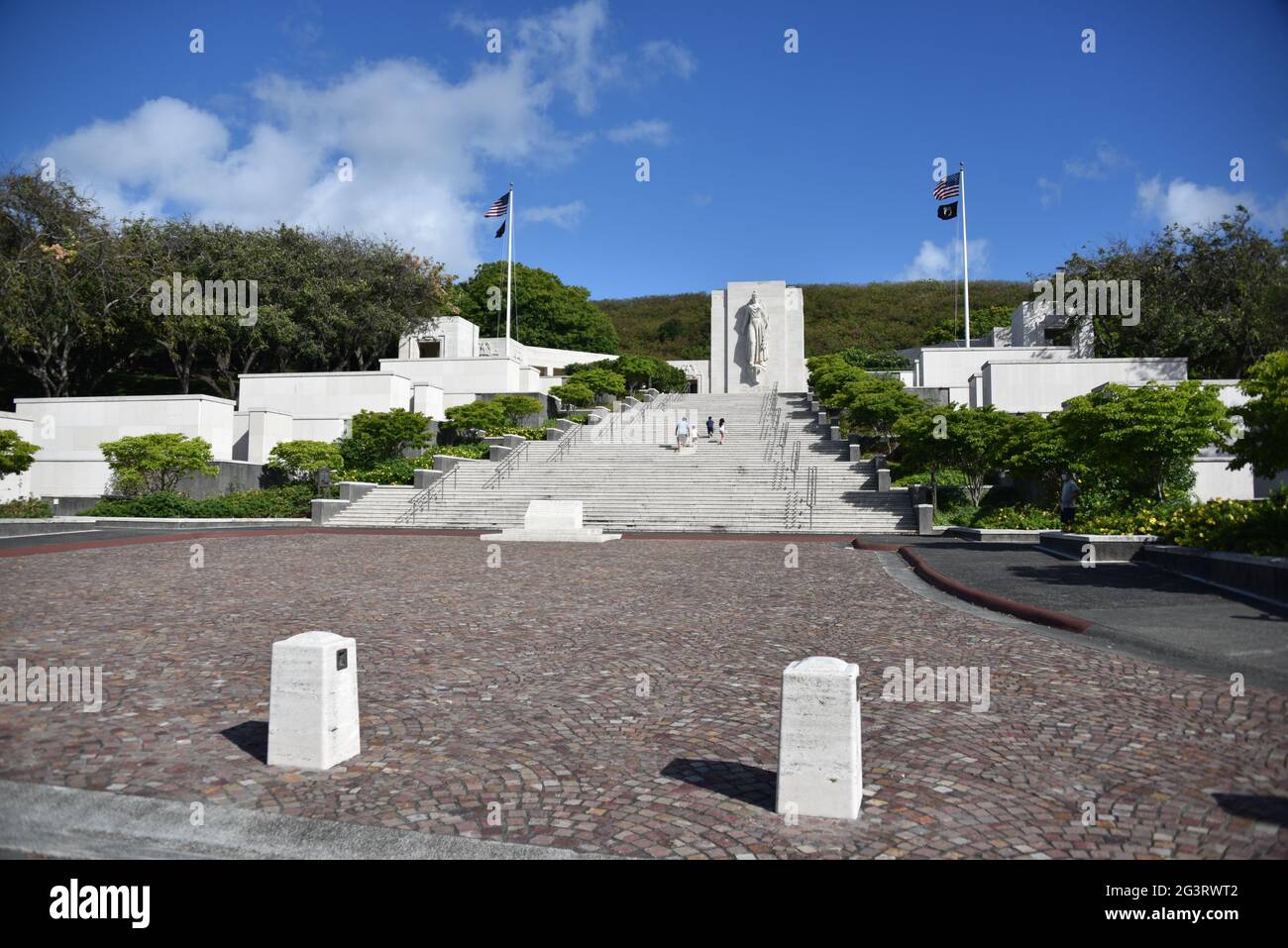 Oahu, Hi. USA 6/5/2021. National Memorial Cemetery of the Pacific. Ruhestätte für 61,000. 53,000 aus dem Ersten und Zweiten Weltkrieg, Korea und Vietnam. Stockfoto