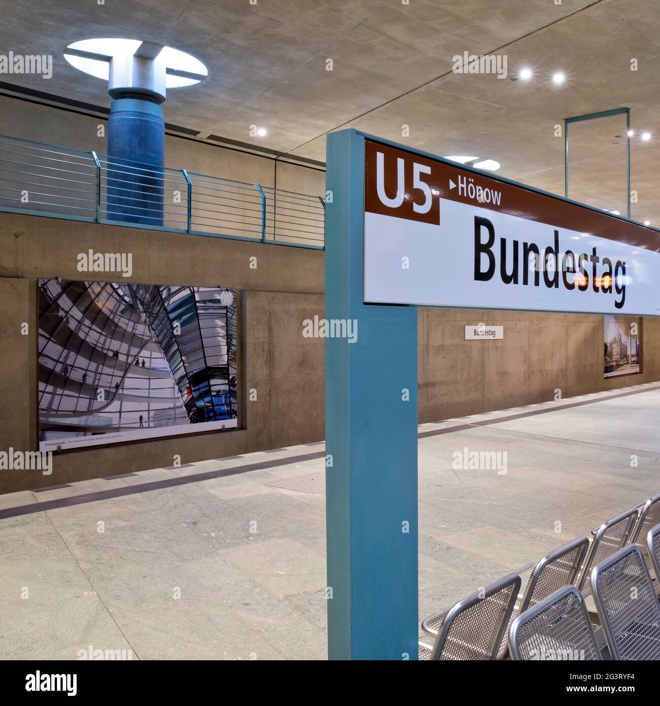 U-Bahn-Station Bundestag, Regierungsbezirk, Berlin-Mitte, Deutschland, Berlin Stockfoto