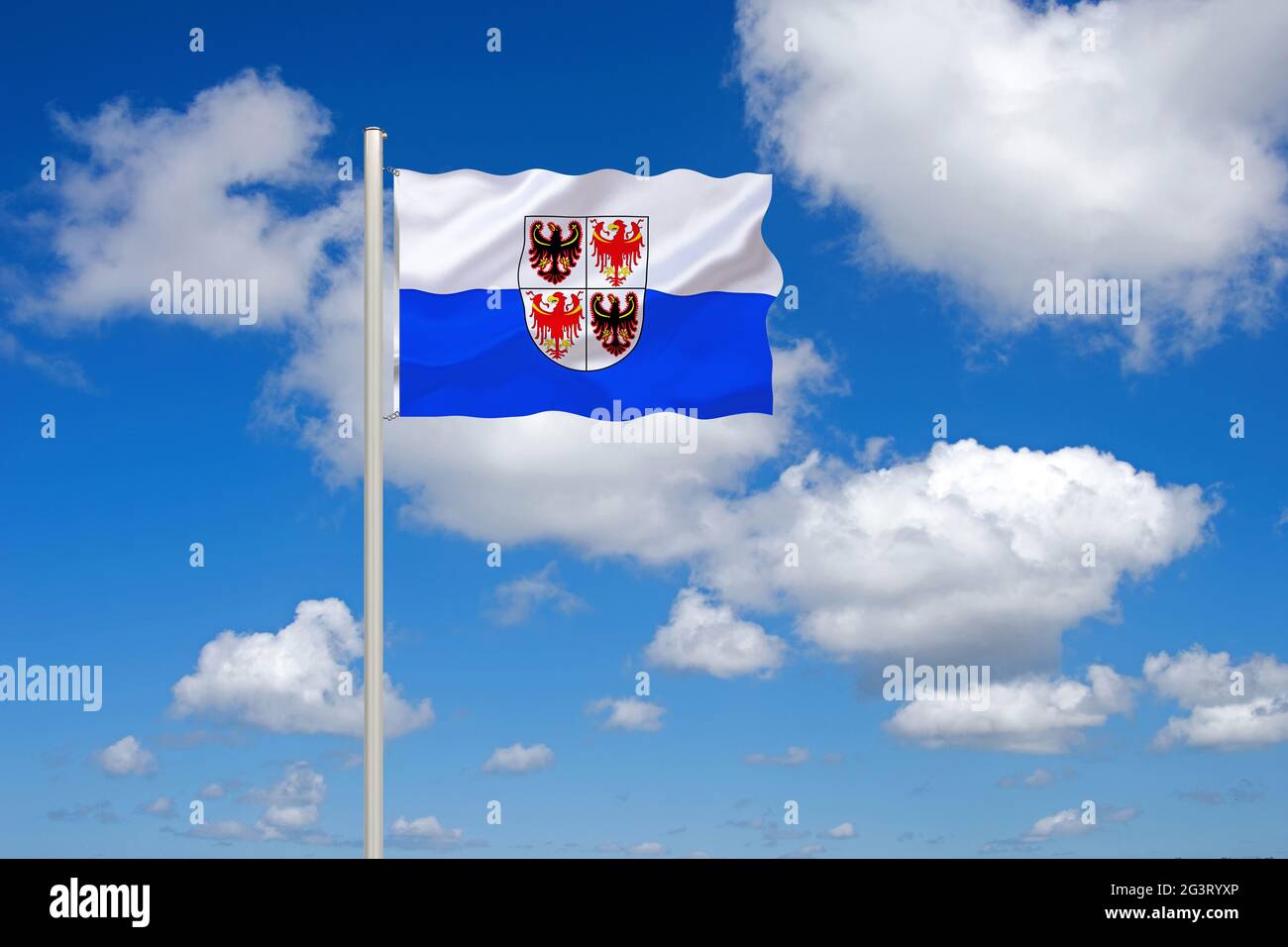 Flagge von Trentino, Italien, Südtirol, Trentino Stockfoto