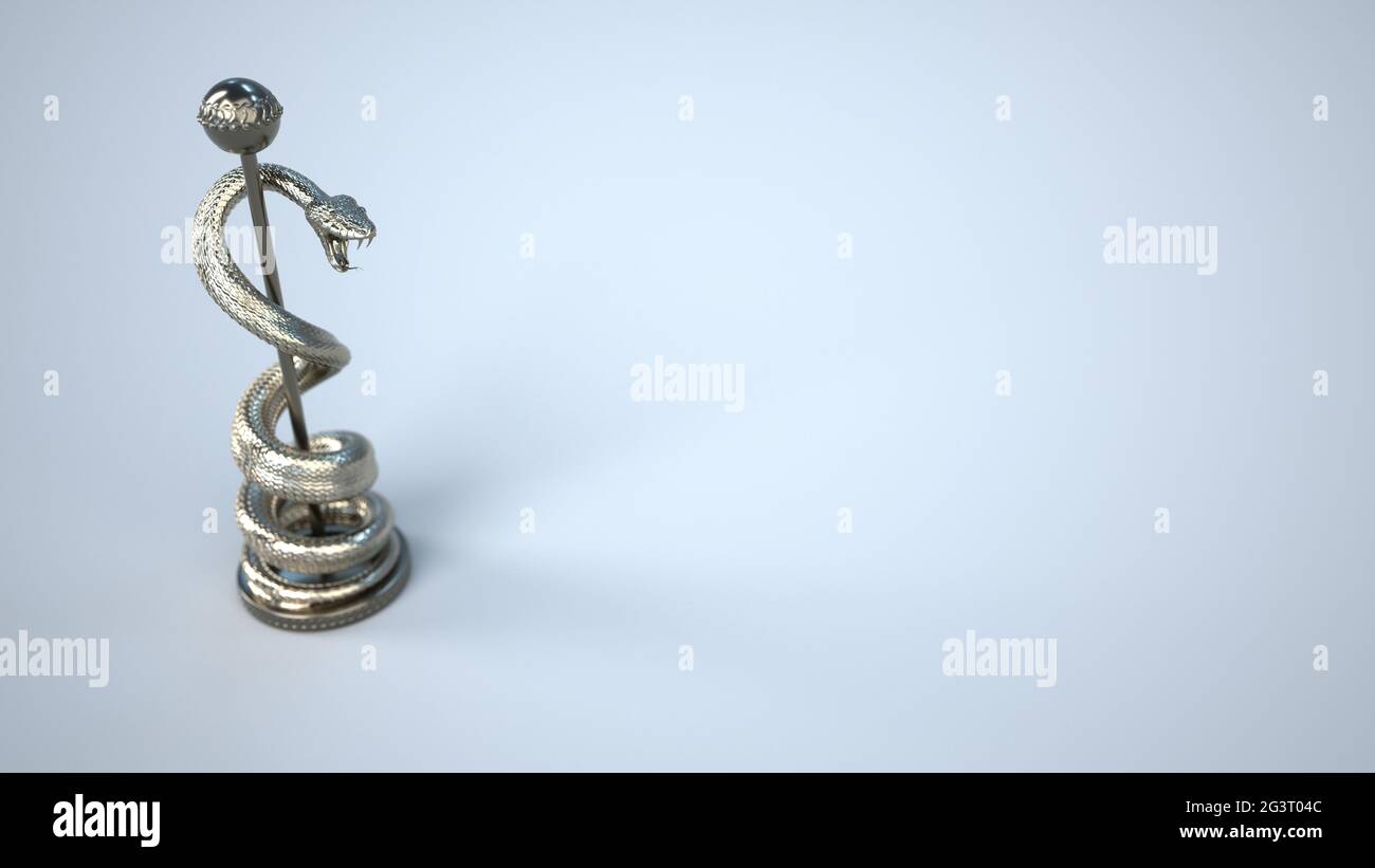 Schlangenstab Des Asklepios Stockfoto