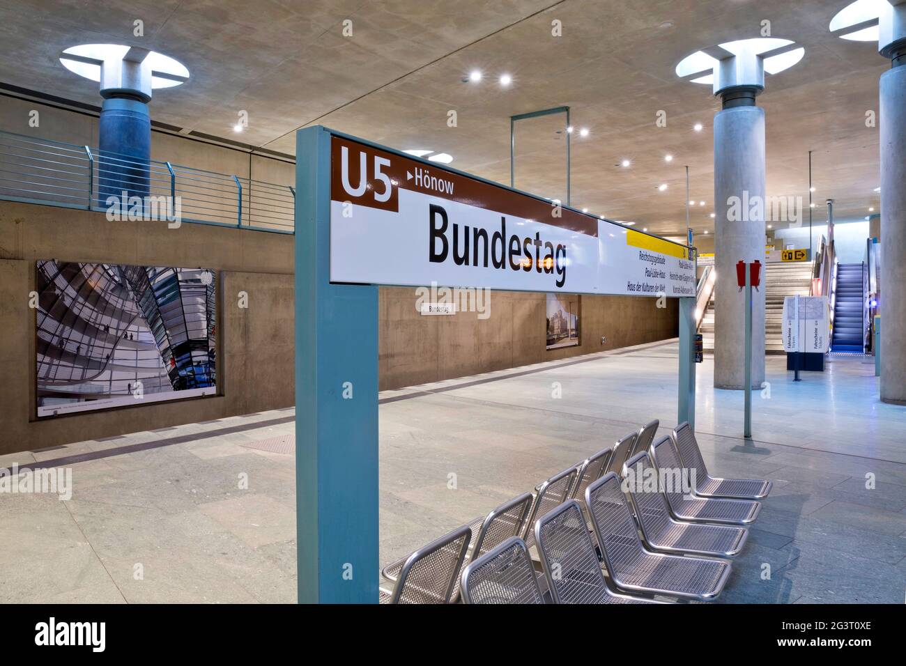 U-Bahn-Station Bundestag, Regierungsbezirk, Berlin-Mitte, Deutschland, Berlin Stockfoto