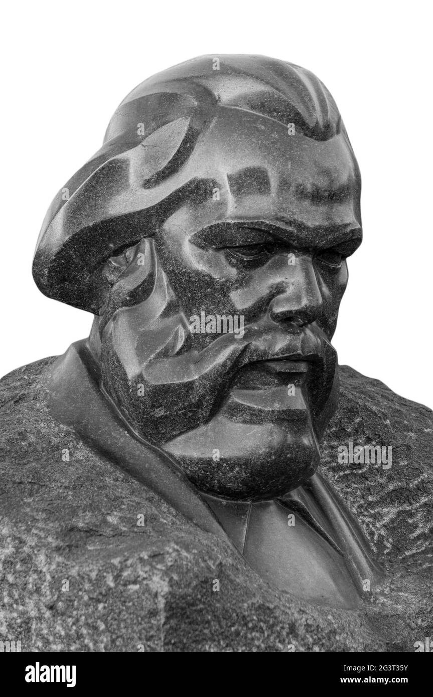 Moskau, Russland - 24. März 2020: Denkmal Statue des berühmten kommunistischen Karl Marx Stockfoto