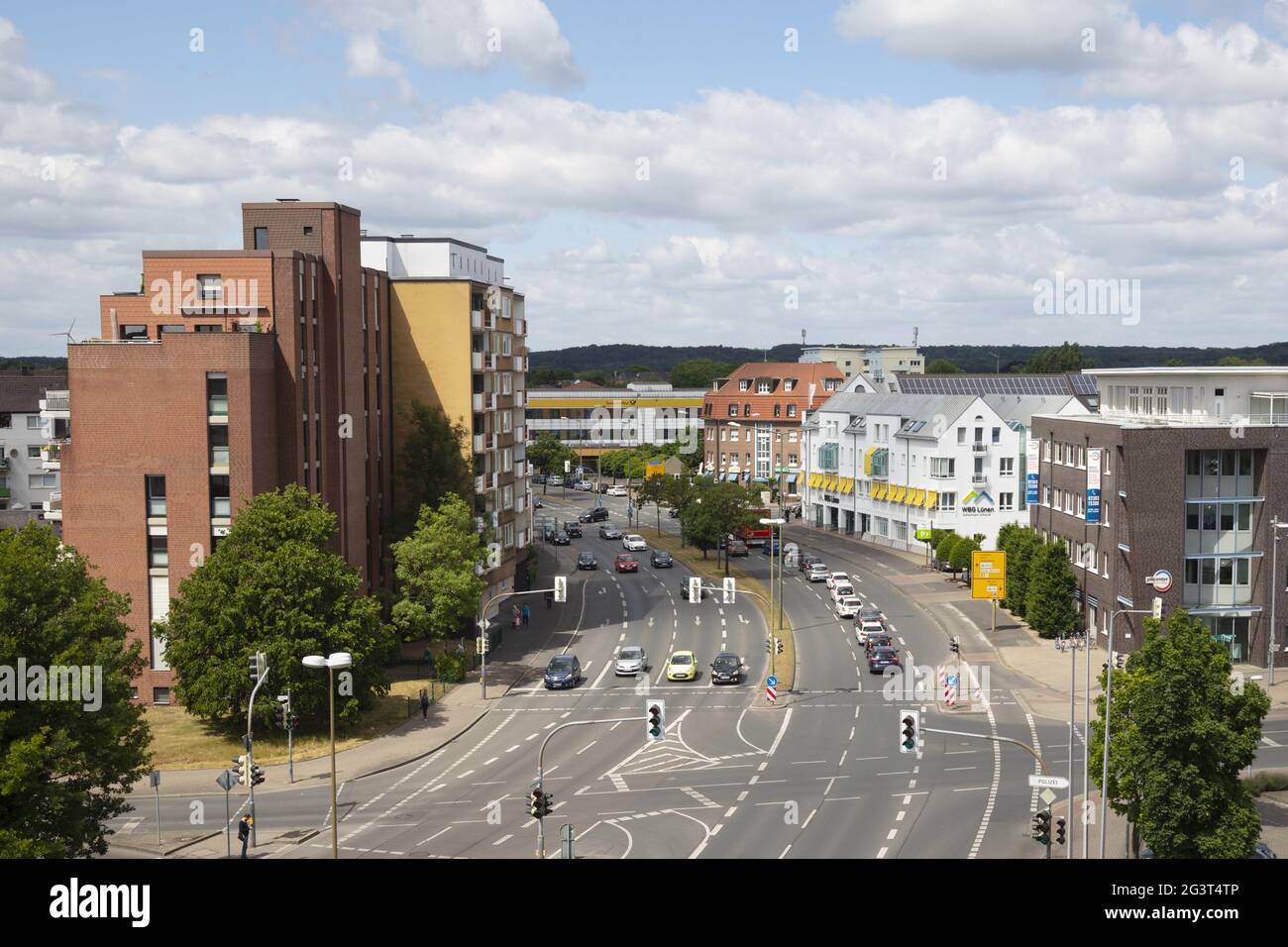 Blick auf die Stadt von Luenen Stockfoto