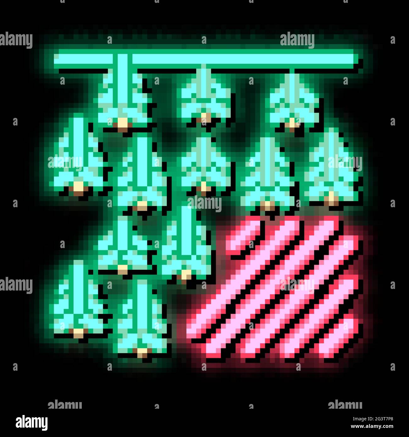 Entwaldung Problem Neon leuchten Symbol Illustration Stock Vektor