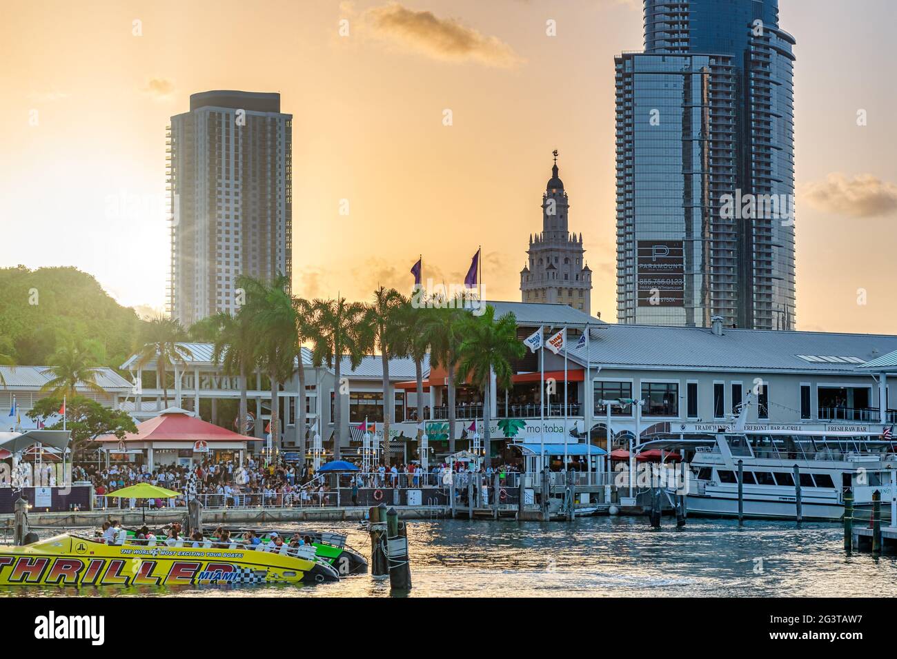 Bayside Geschäftszentrum in Miami, USA, 2019 Stockfoto
