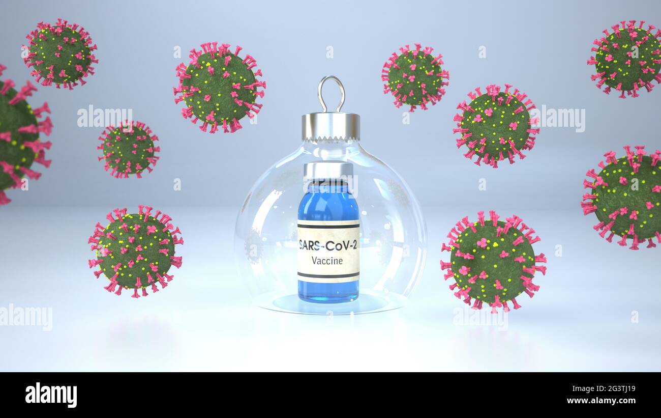 Impfstoff gegen SARS-CoV-2 Weihnachtsgeschenk Stockfoto