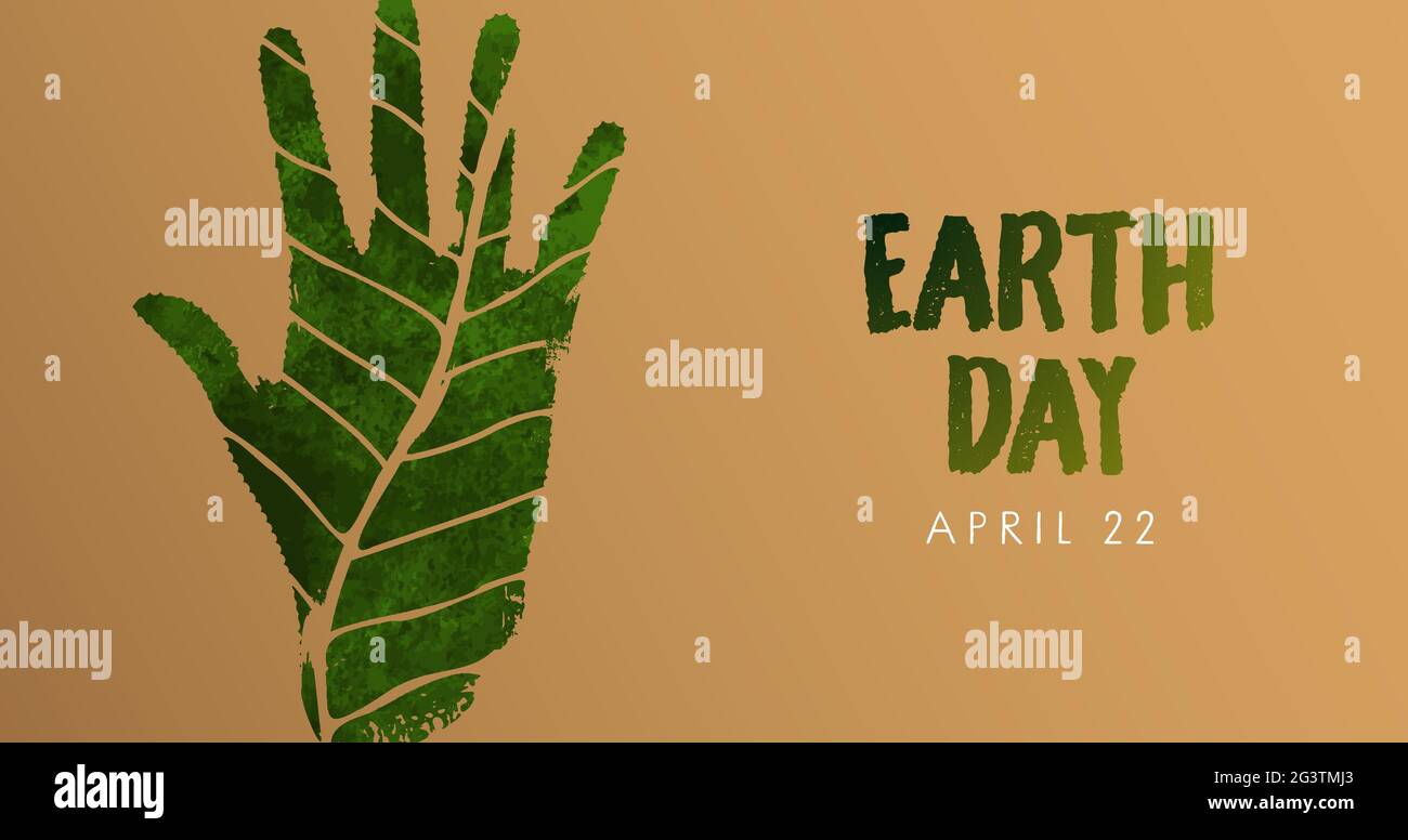 Earth Day Webbanner Illustration der grünen Aquarell-Handform. Konzept der menschlichen Natur für den ökologieurlaub im april 22. Stock Vektor