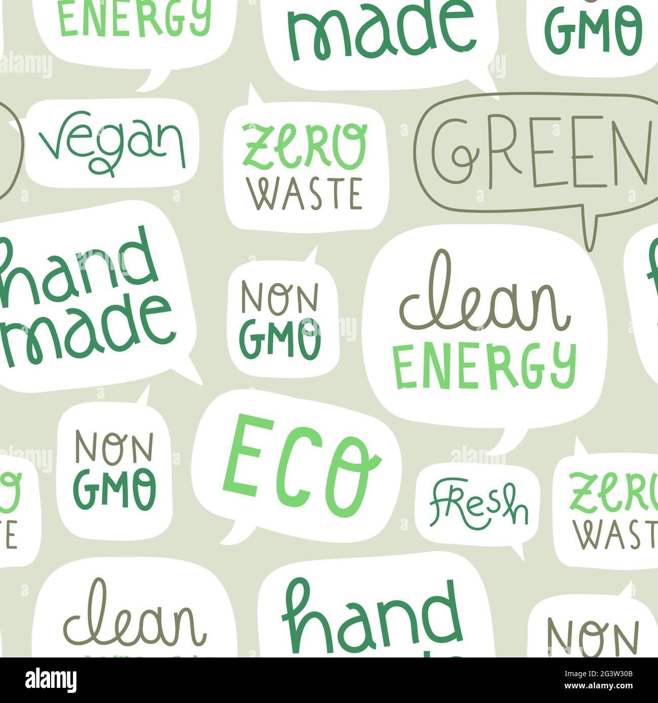 Grün umweltfreundlich Text Zitat Zeichen nahtlose Muster Illustration. Natur Pflege Schriftzug Label Hintergrund für Umweltschutz oder Ökologie Design. Stock Vektor Grün umweltfreundlich Text Zitat Zeichen nahtlose Muster Illustration. Natur Pflege Schriftzug Label Hintergrund für Umweltschutz oder Ökologie Design. Stock Vektor