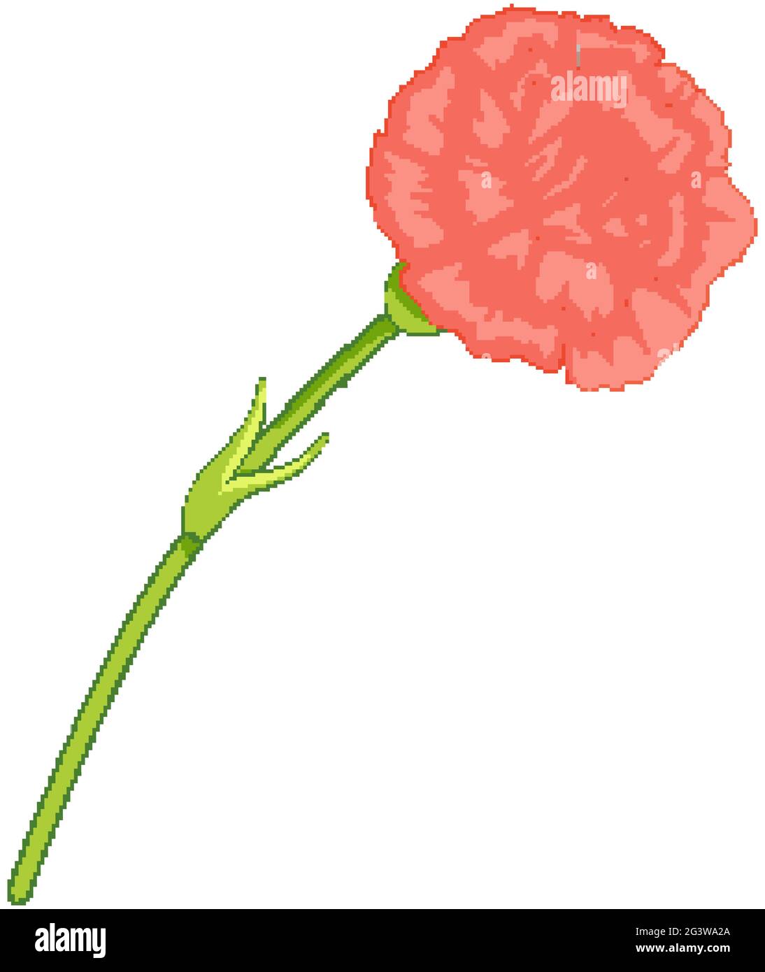 Rosa Nelke Blume in Cartoon-Stil isoliert Illustration Stock Vektor