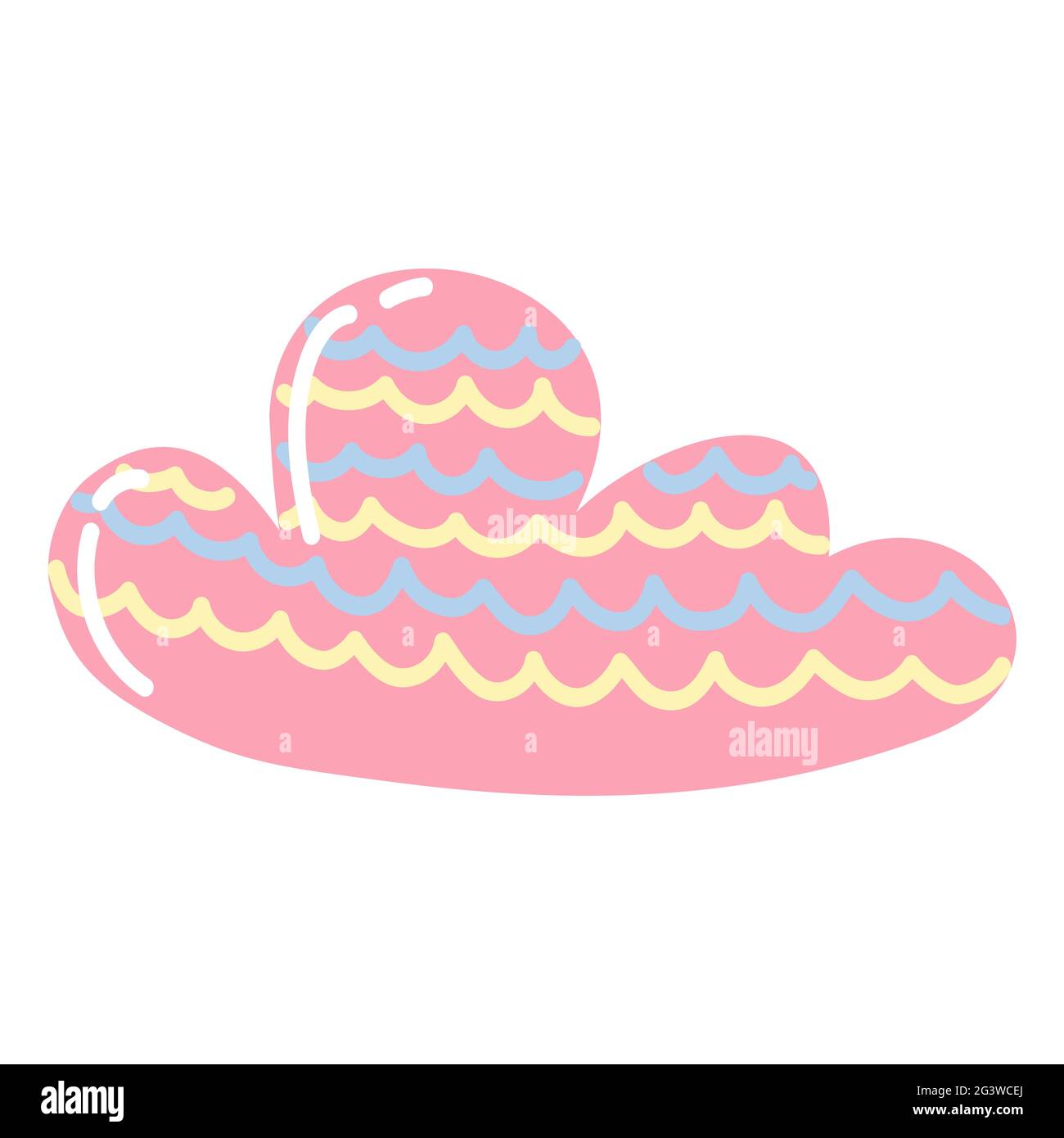 Fantasy Cartoon rosa Wolke, tolles Design für jeden Zweck. Doodle-Symbol auf weißem Hintergrund. Symbol im Cartoon-Stil. Handgezeichnete Wolke in flachem Stil. Stock Vektor