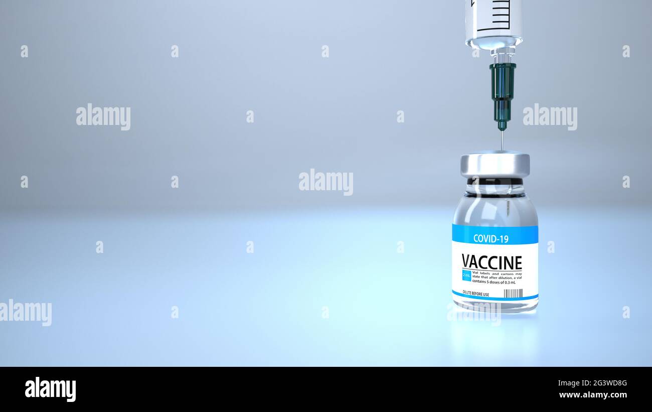 Covid-19 Impfstoffflaschen Stockfoto