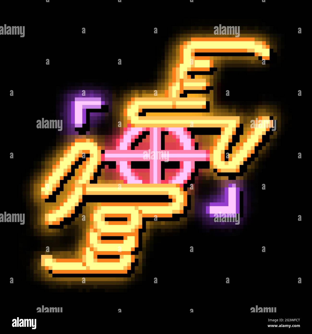 Darstellung des Leuchtsymbols für die Zielfokussierung in Neonfarben Stock Vektor