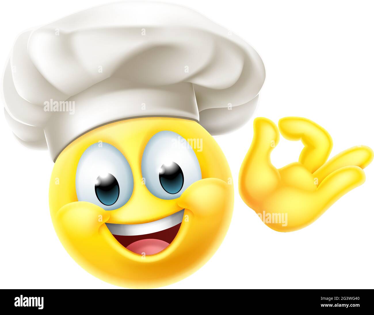 Koch Emoticon Cook Cartoon Face Stock-Vektorgrafik - Alamy
