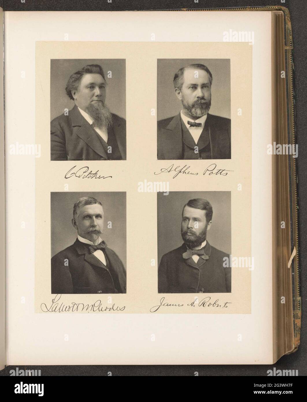 Porträts von vier Mitgliedern des Unterhauses des Staates New York. Oben links Cornelius Pitcher, oben rechts von alpheus Potts, unten links La Mott W. Rhodes, unten rechts James A. Roberts. Stockfoto