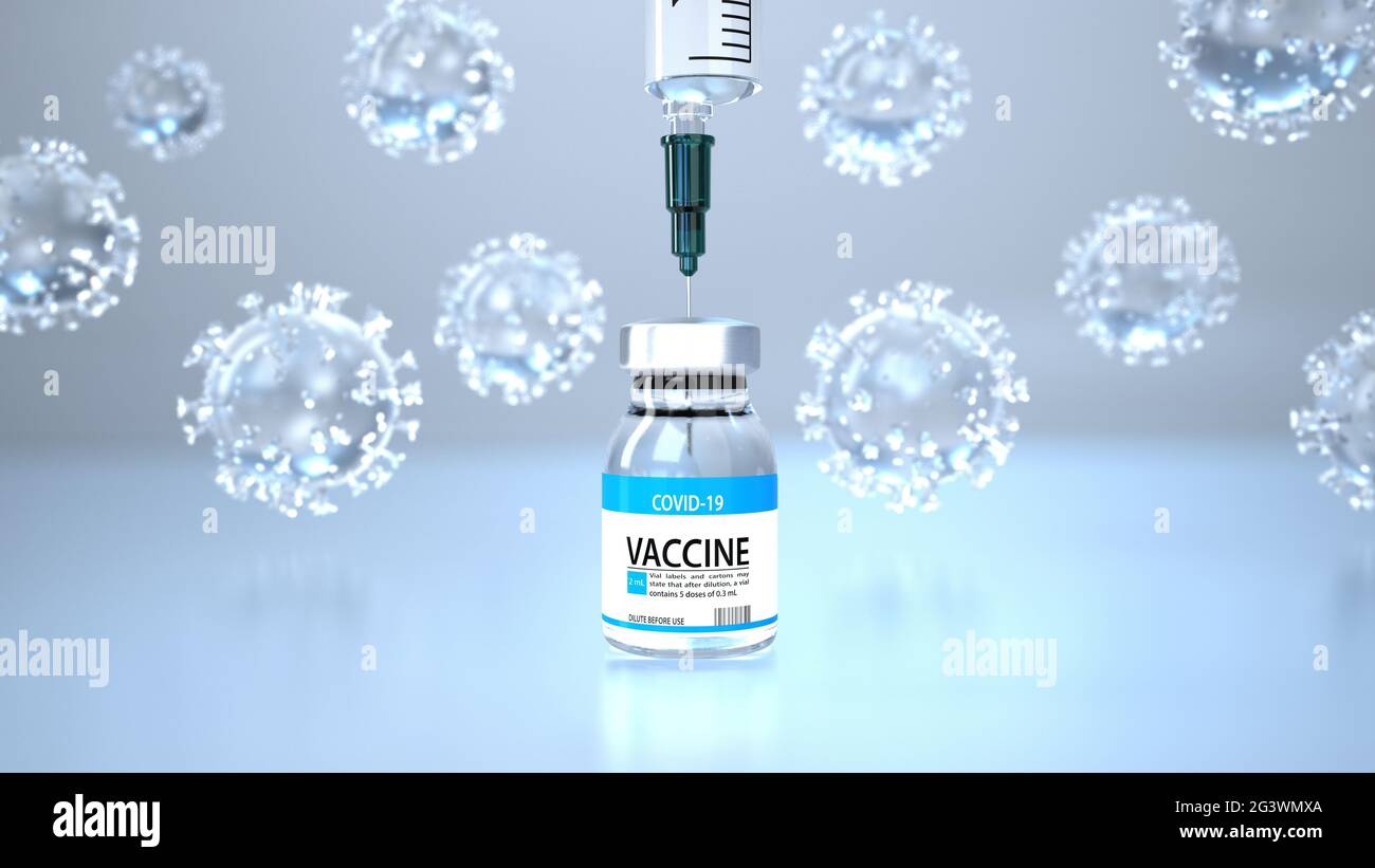 Covid-19 Impfstoffflaschen Stockfoto
