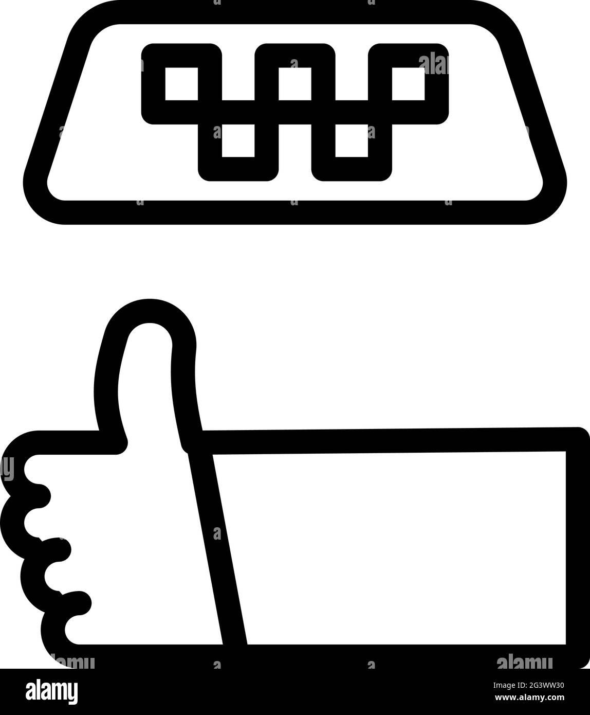 Symbol „Taxi“. Auffälliges Design mit bearbeitbarer Konturbreite. Vektorgrafik. Stock Vektor