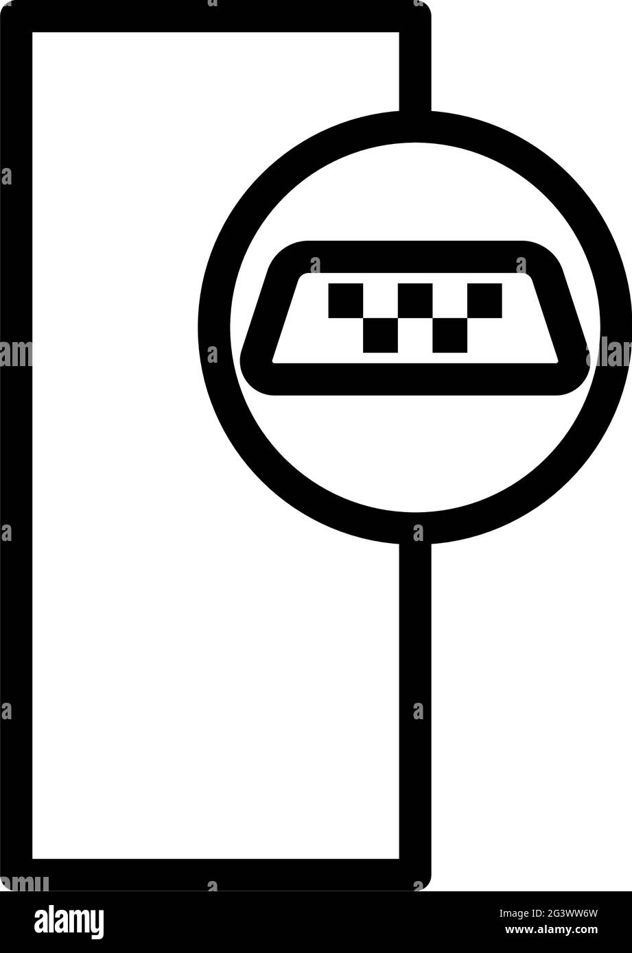 Symbol Für Den Taxistand. Auffälliges Design mit bearbeitbarer Konturbreite. Vektorgrafik. Stock Vektor