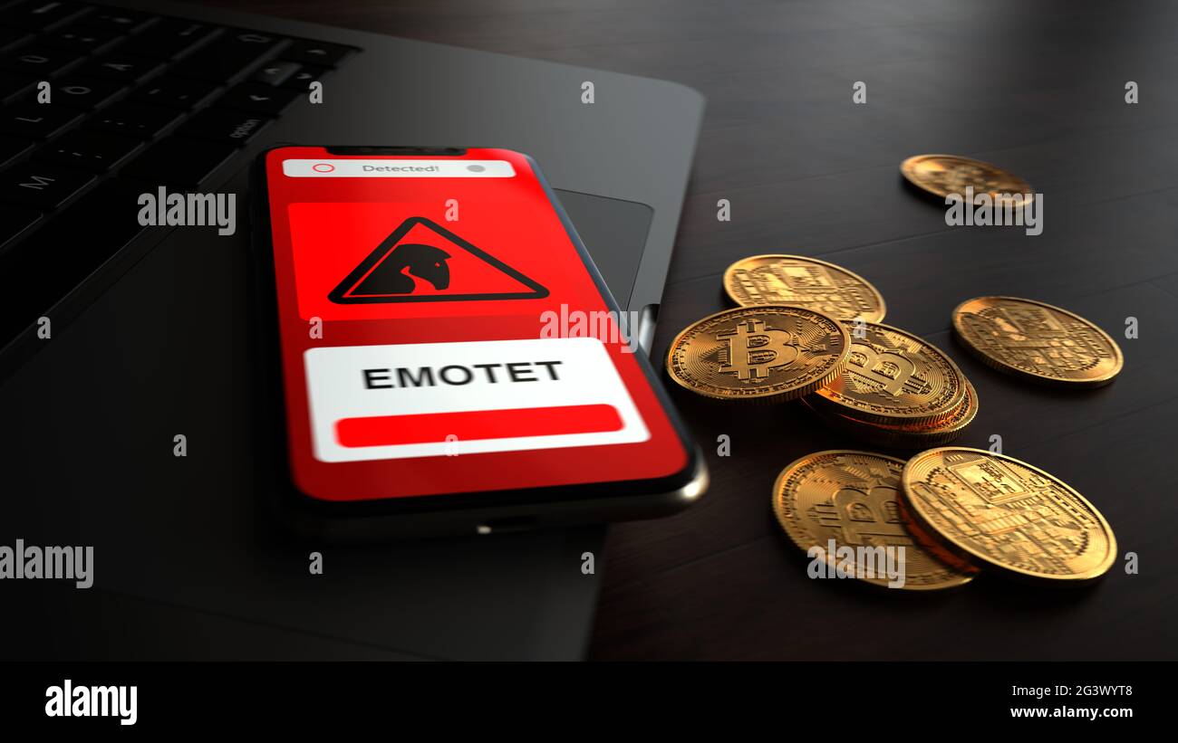 Lösegeld Malware Bitcoin-Zahlung Stockfoto