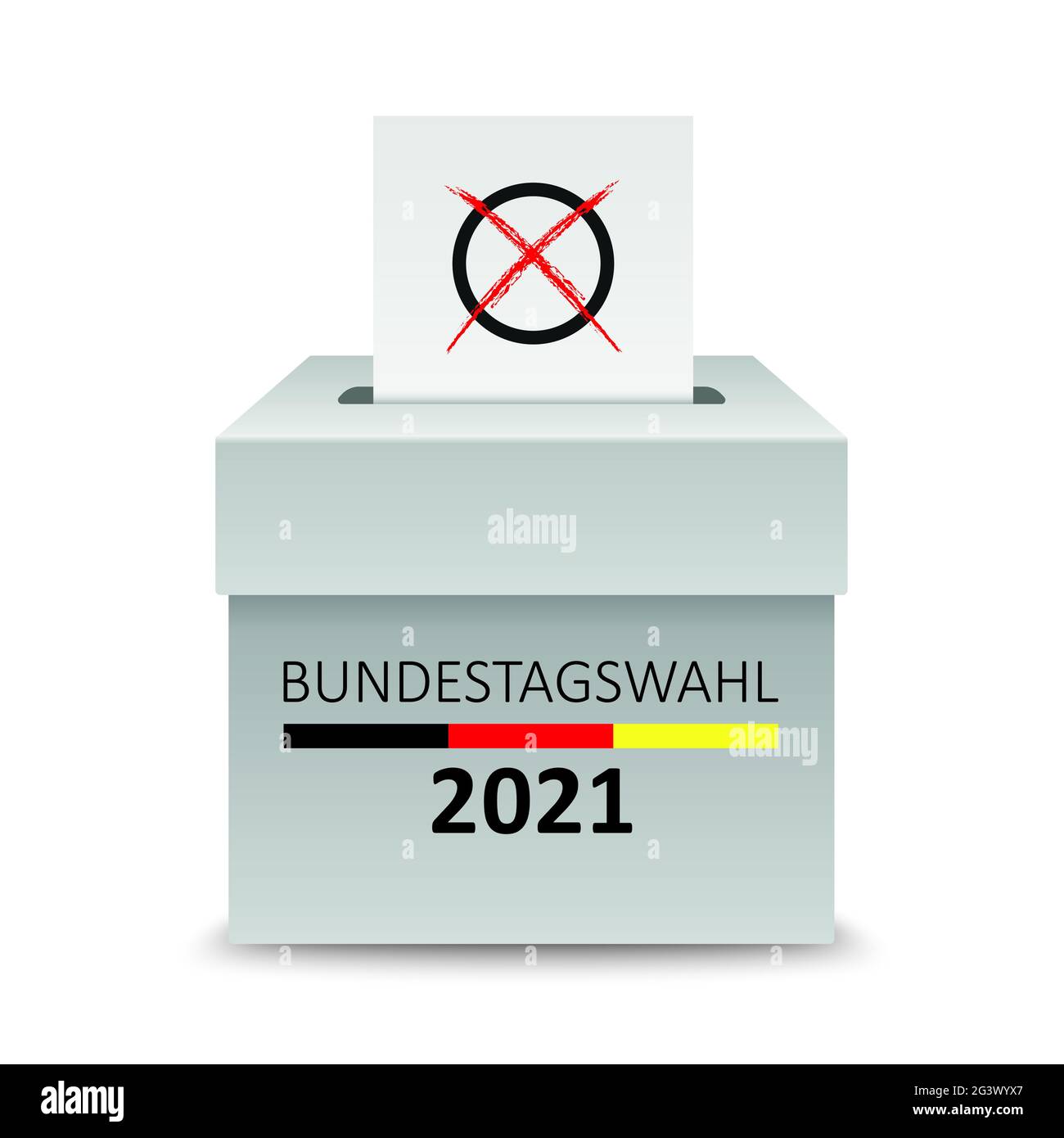 Stimmrechtsbeitragspapier Bundestagswahl 2021 Stockfoto