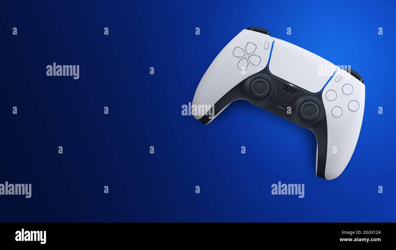 Unbranded Next Generation Controller auf blauem Hintergrund - High-res-Tapete Stockfoto