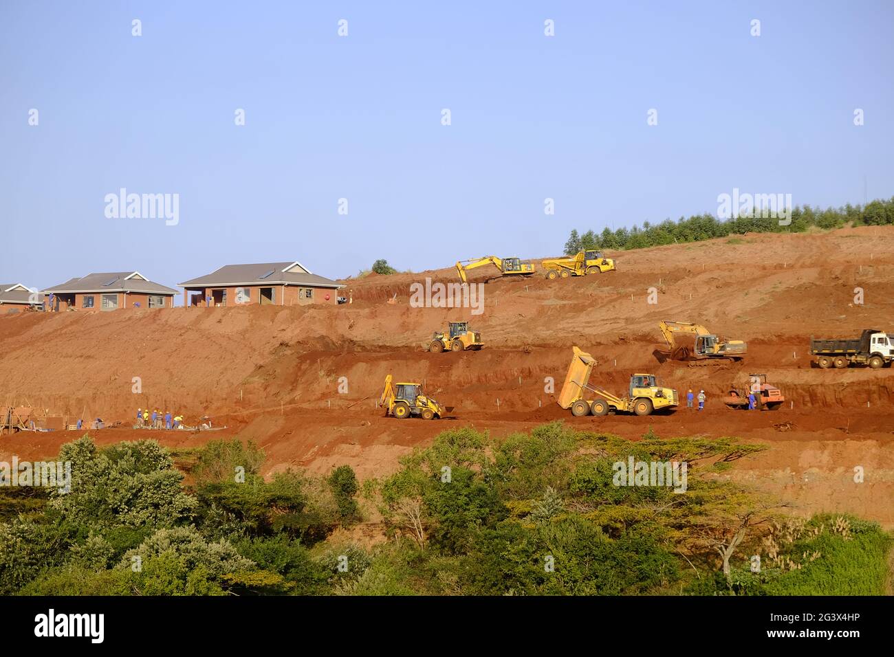 Baustelle für städtische Wohnungsentwicklung Stockfoto