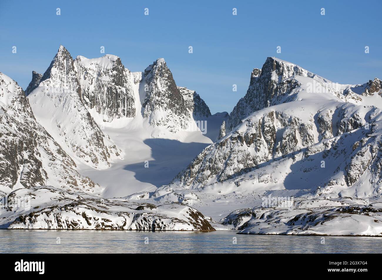 Fast unberührte Schönheit entlang der grönländischen Westküste Stockfoto