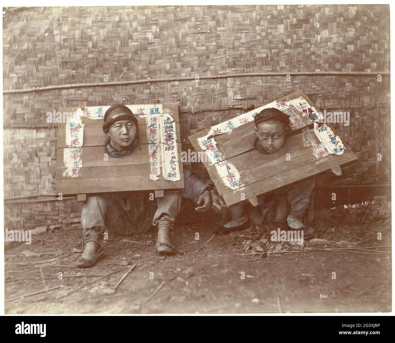 Baron von Stillfried vintage japanische Fotografien - zwei Gefangene Stockfoto