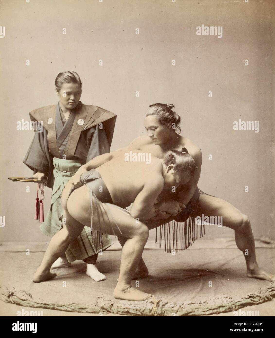 Baron von Stillfried vintage Japanese photographs - Japanese Wrestlers Stockfoto