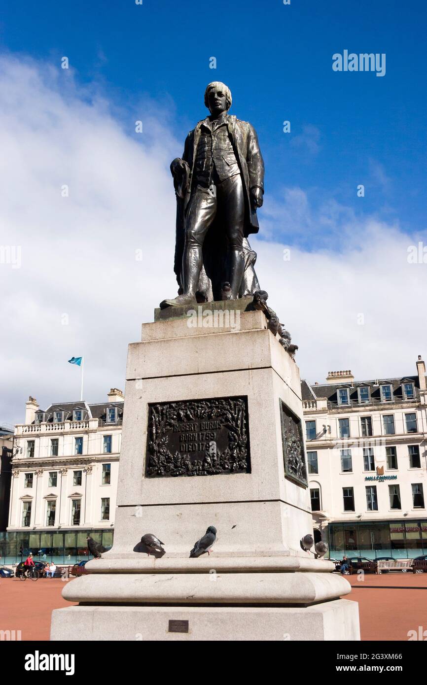 Statue von Robert Burns, Schottlands Nationalbard, George, Square, Glasgow, Schottland Stockfoto