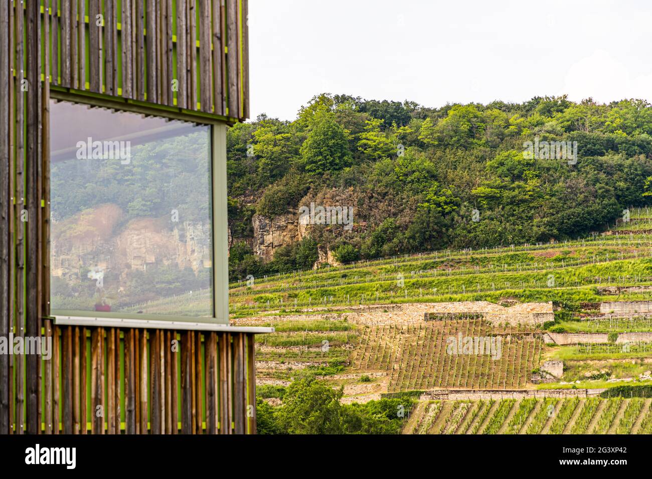Das moderne Weingut von Jeff Konsbrück in Ahn, Luxemburg Stockfoto