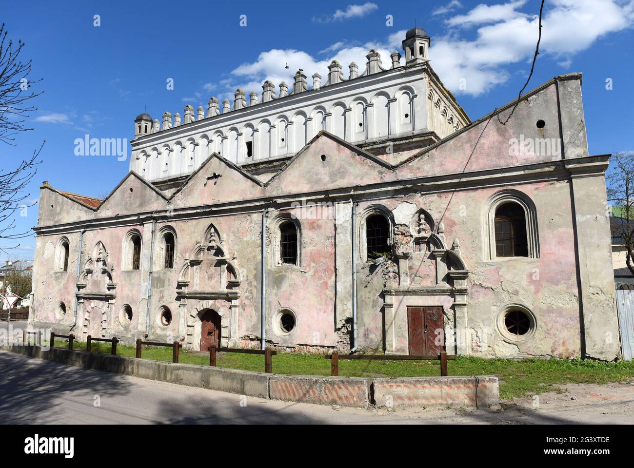 Synagoge von Zhovkva in der Stadt Zhovkva in der Region Lviv, Ukraine Stockfoto