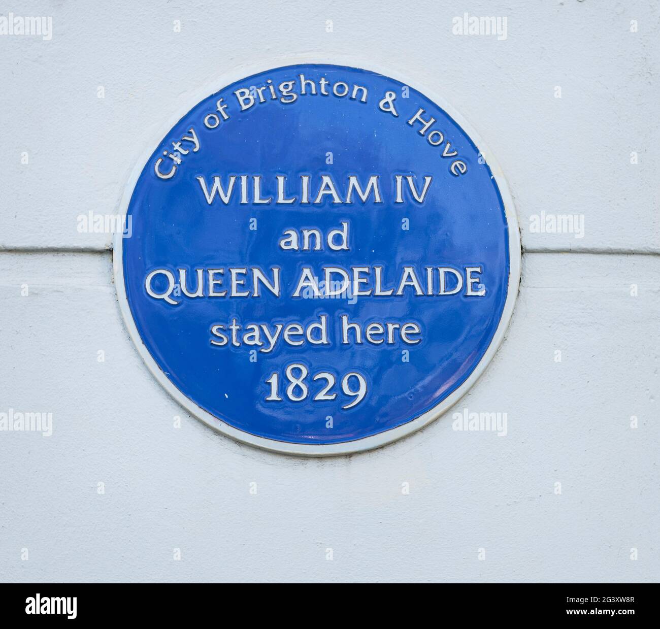 Wilhelm IV. und Königin Adelaide Blue Plaque, Brighton Stockfoto