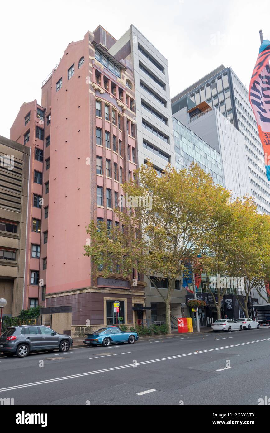 Beanbar Chambers ist eine seltene verbliebene 1913 Federation Free Classical Style, 9 Stockwerke, frühe professionelle Hochhaus-Kammern (Anwaltskanzleien) in Sydney Stockfoto