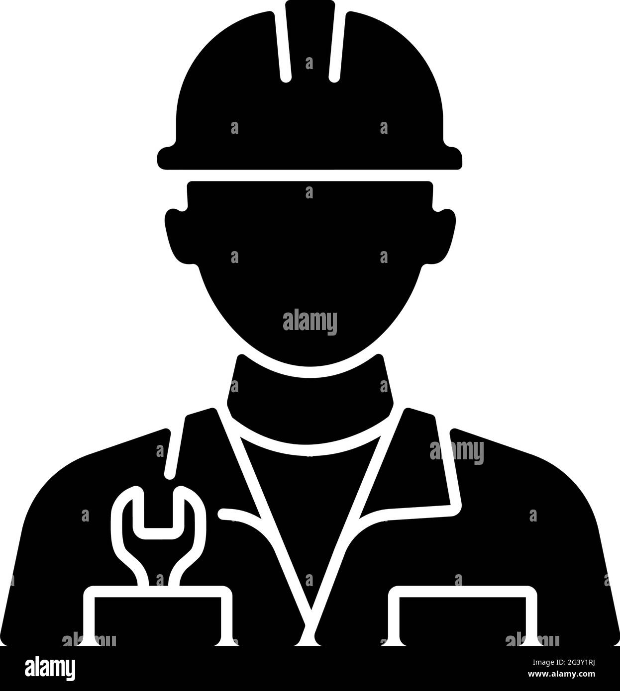 Schwarzes Glyphensymbol für Techniker Stock Vektor